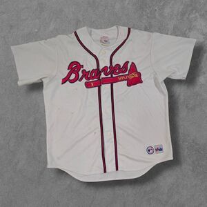 Vintage Majestic CUSTOM Atlanta Braves White Baseball Jersey Adult XXL READ
